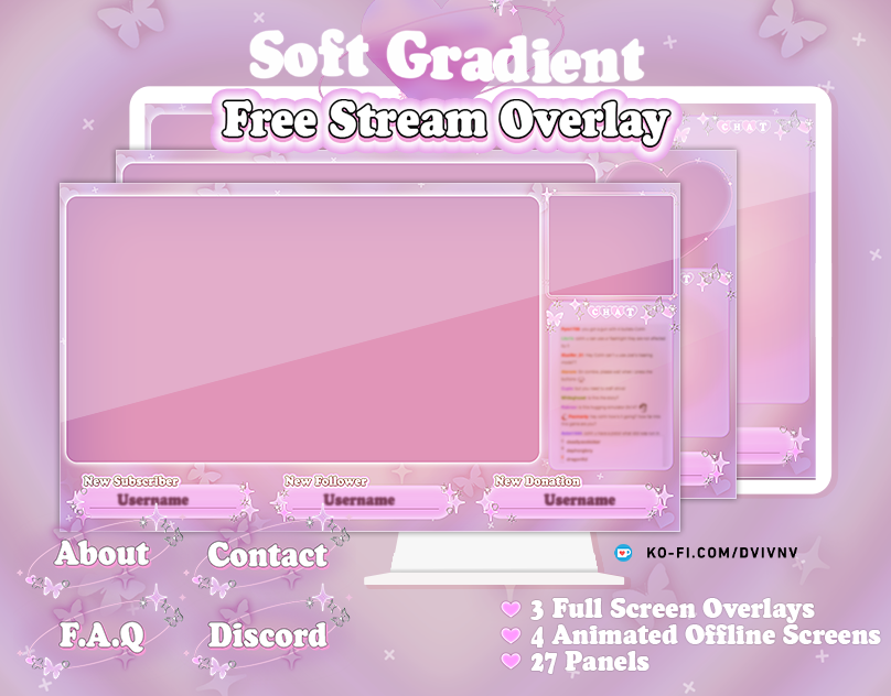 Free Stream Overlay Soft Gradient Overlay Package by dvivnv on DeviantArt