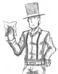 Rough sketch of Layton with suspenders