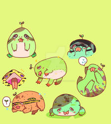 A bunch of potato froggys