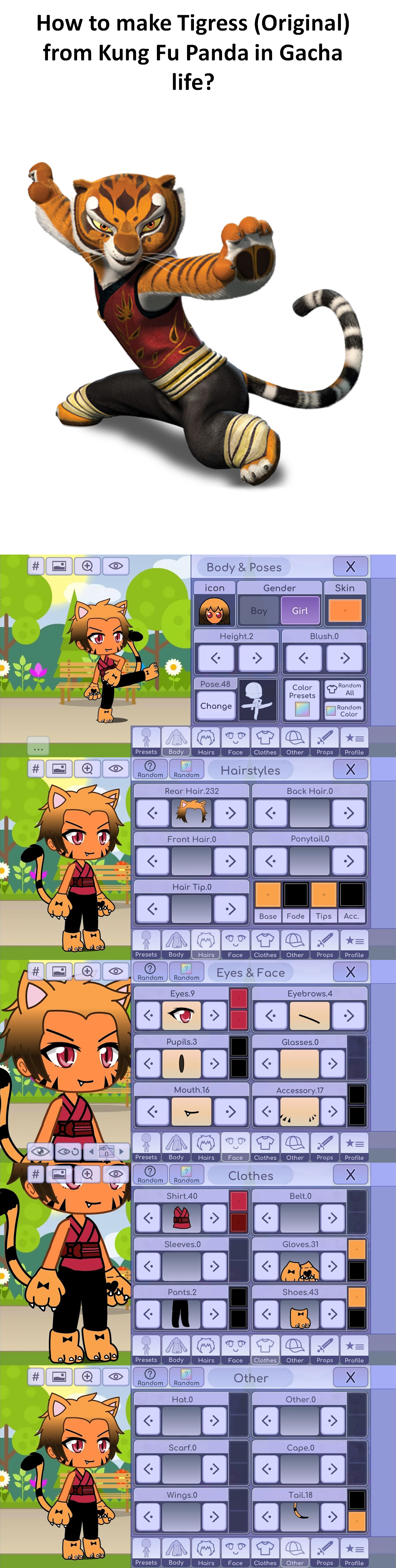 How To Make Original Tigress From Kfp Gacha Life By Super Nick 01 On Deviantart