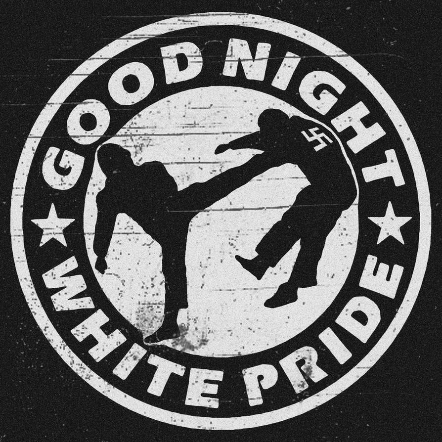 Good Night White Pride Antifa Logo  Sticker  Design  by 
