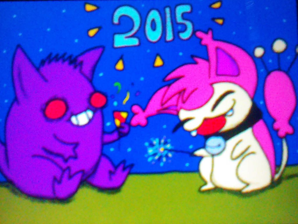 Skitty and gengar happy new year 2015