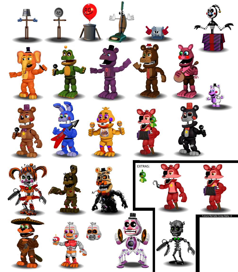 Fixed FNaF 2 animatronics V. 3 by FoxyLISOfficial on DeviantArt