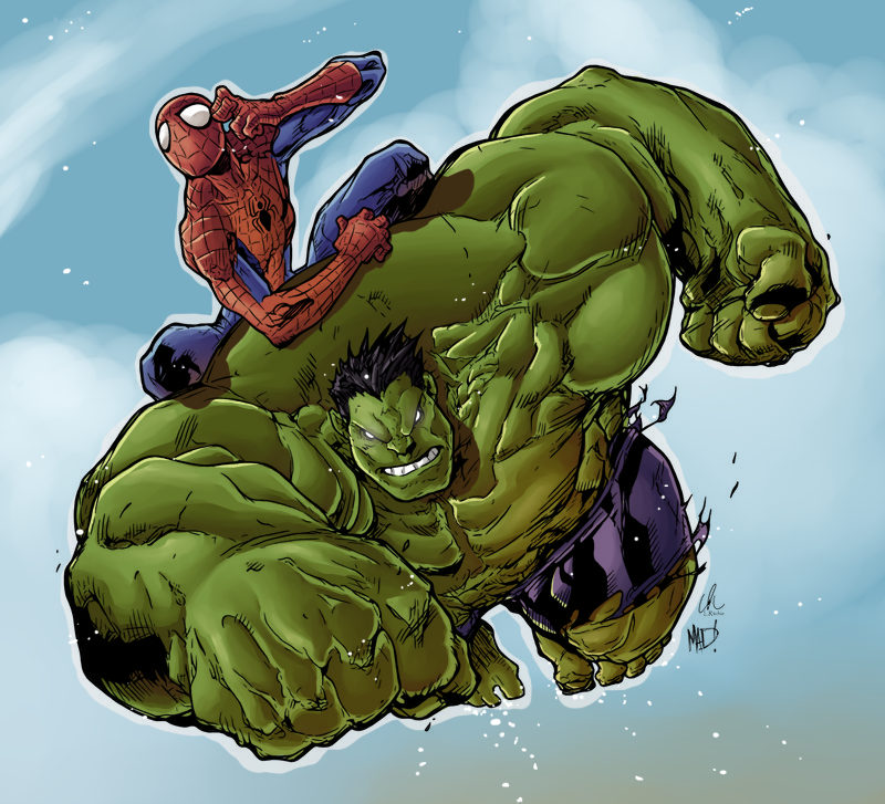 Hulk and Spiderman