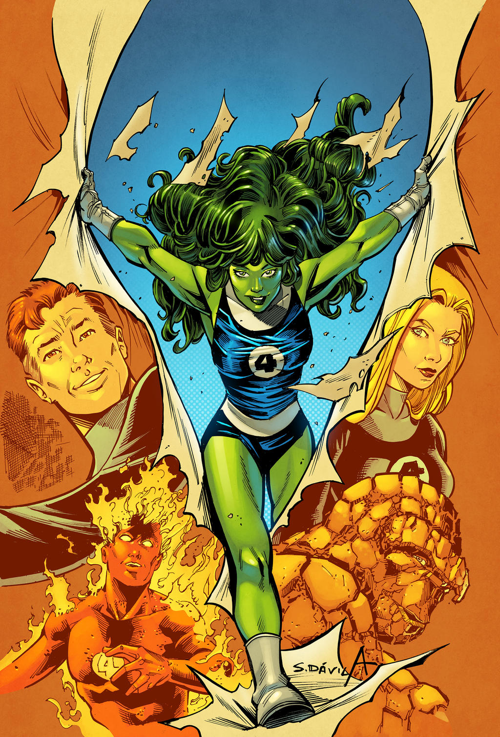 She Hulk and The Fantastic Four by Hitotsumami on DeviantArt