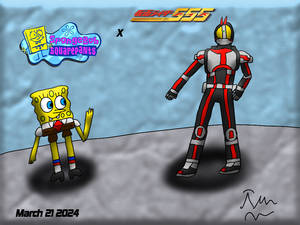 Spongebob X Kamen rider Faiz Fanart