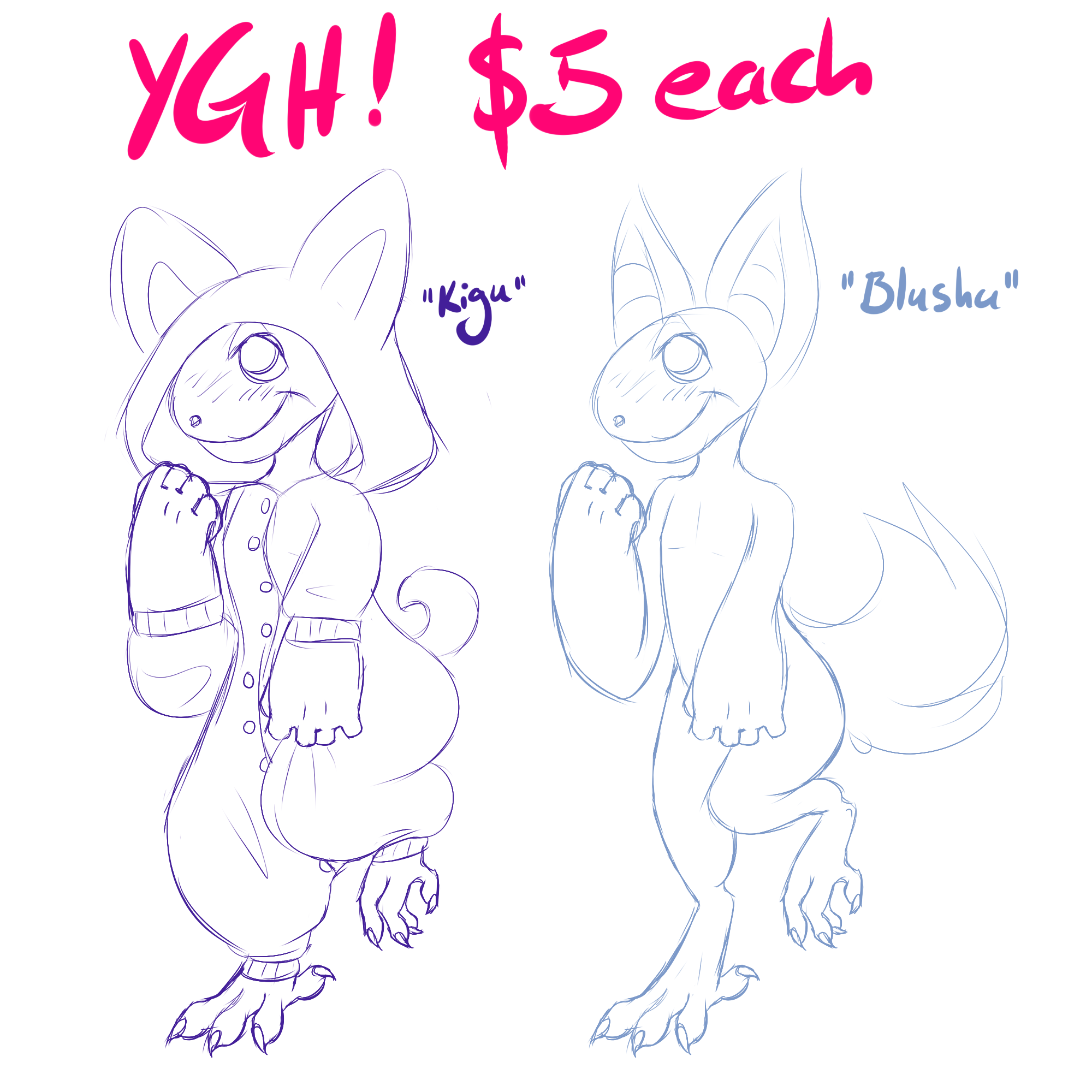 YGH: Kigu - Blushu - $5 each, OPEN!