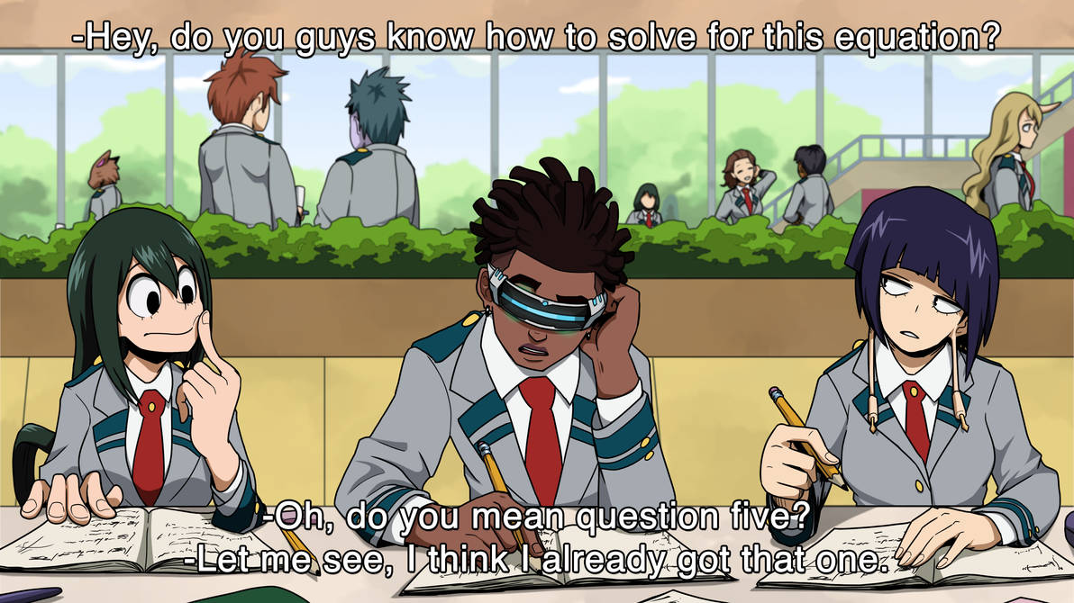 Lunchroom Study Session (With Text) by Strickplayer on DeviantArt