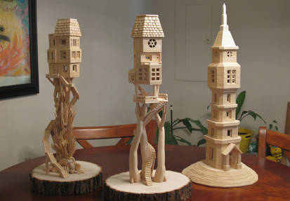 Bob's Toothpick City by Bob Morehead - sculptures