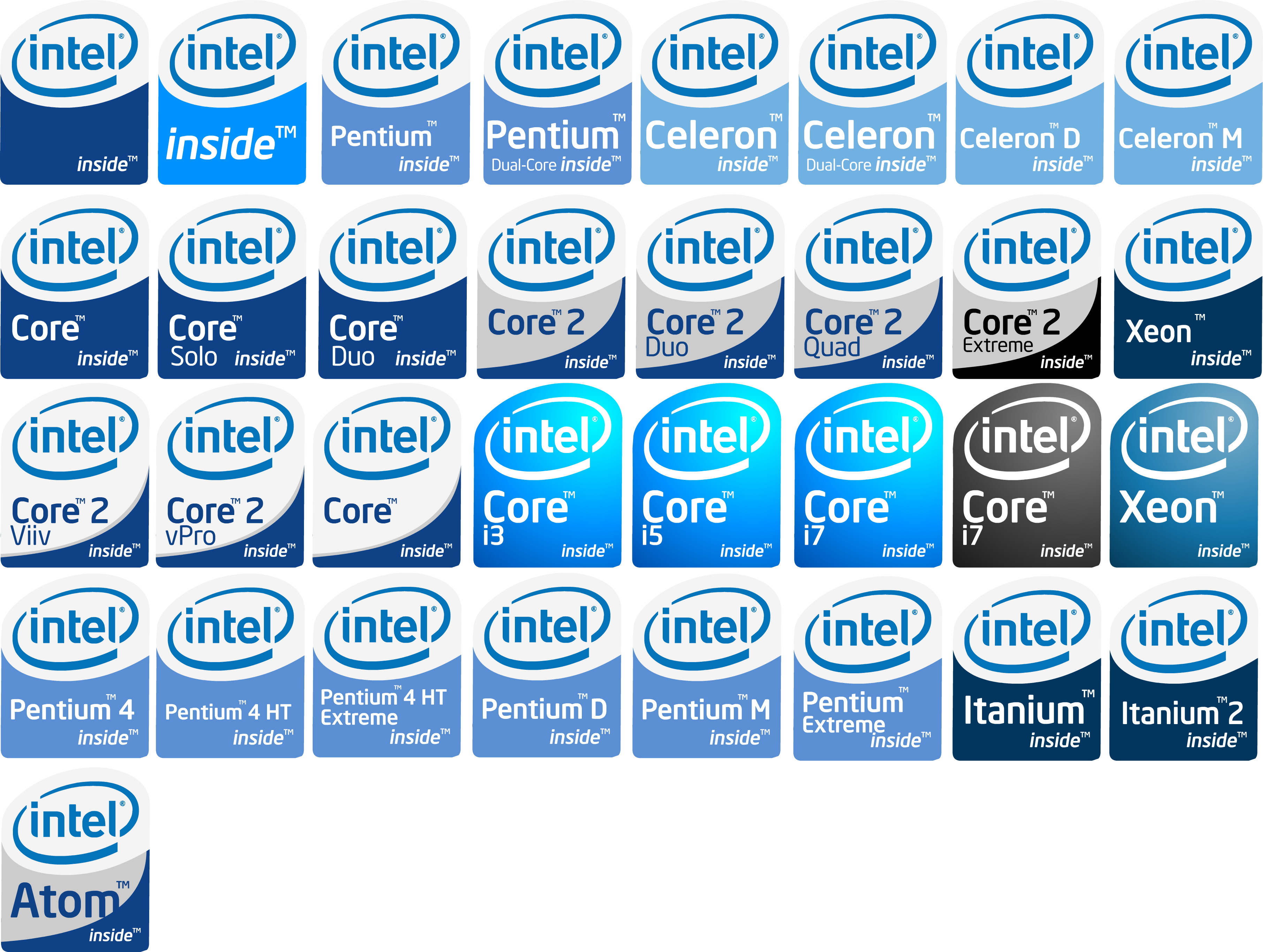 Intel Stickers (2005-2009) P1 by BraydenNohaiDeviant on DeviantArt