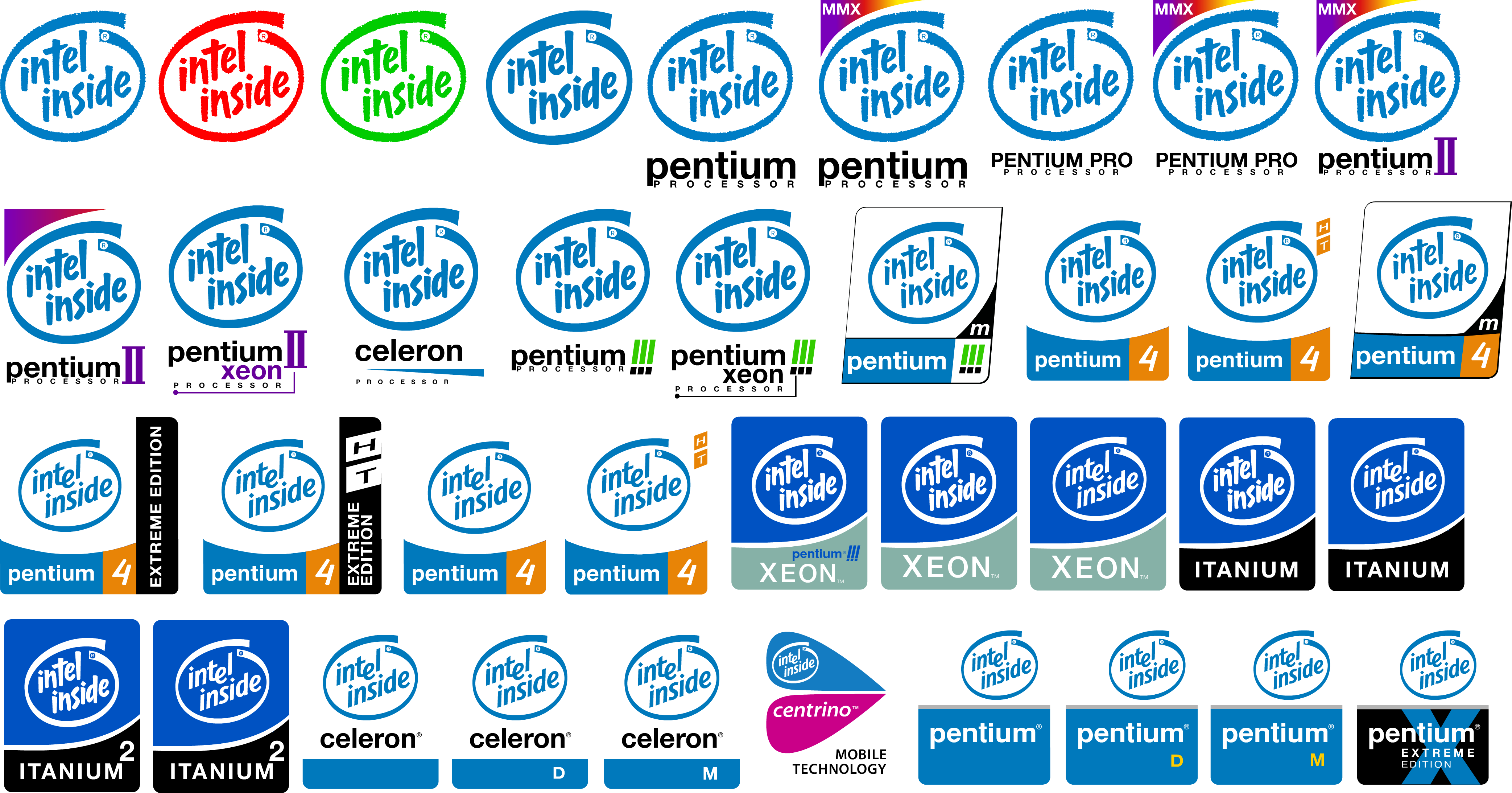 Intel Stickers (1993-2005) by BraydenNohaiDeviant on DeviantArt