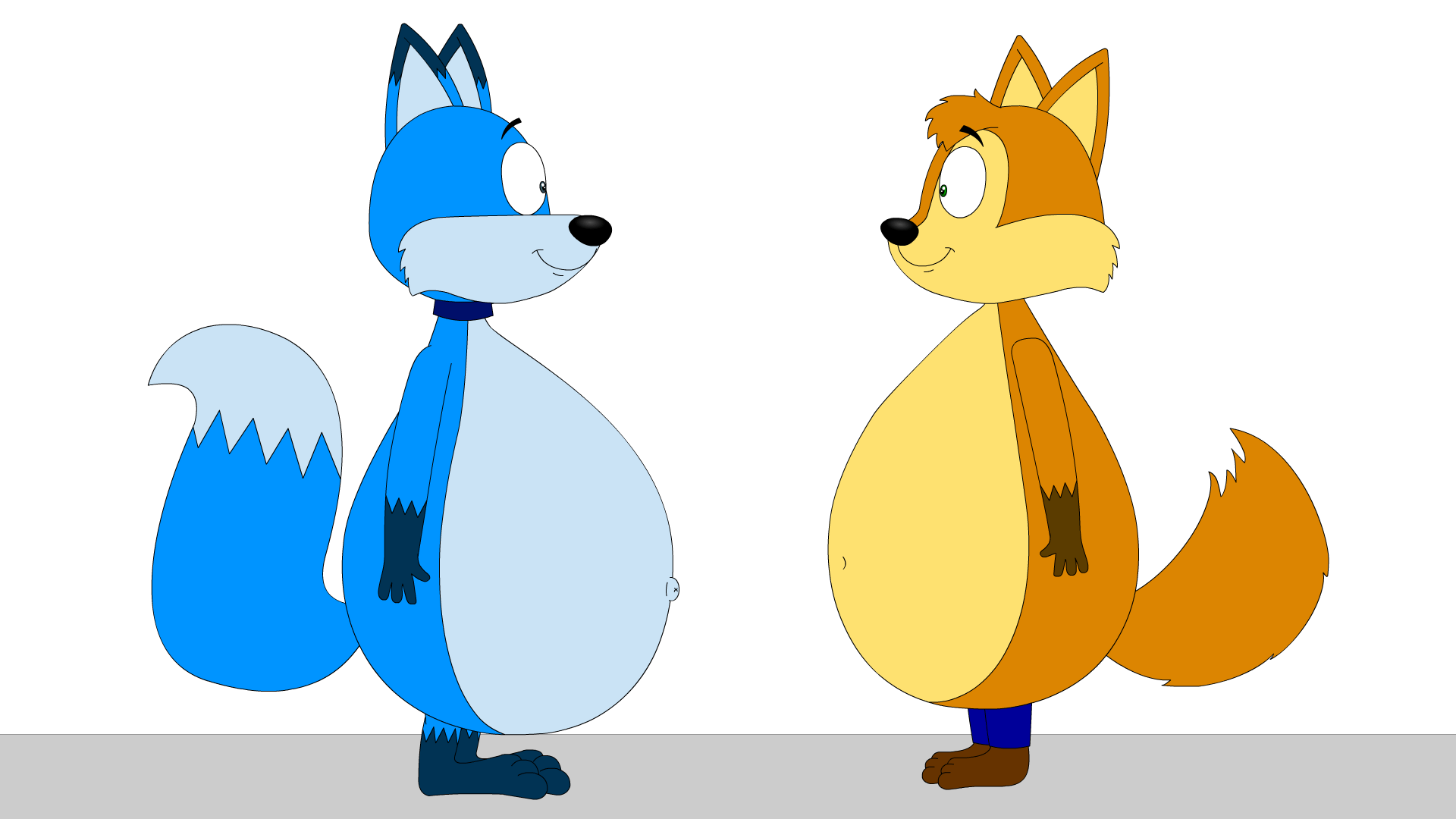 Belly bumping fox and wolf animation by BraydenNohaiDeviant on DeviantArt