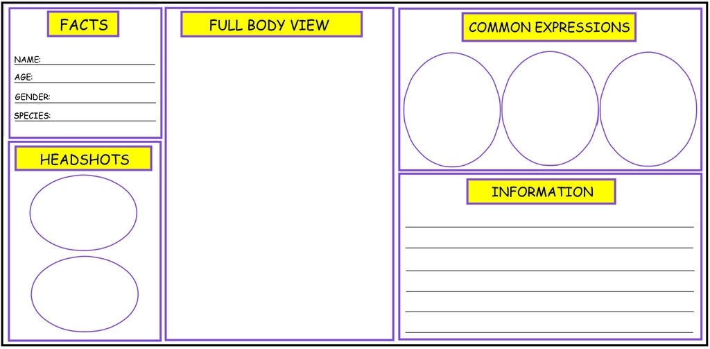 Character ref sheet: BLANK by Froodals