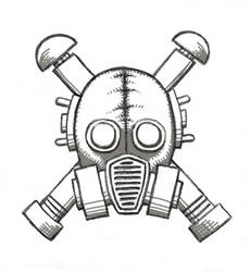 Gasmask skull and crossbones 2