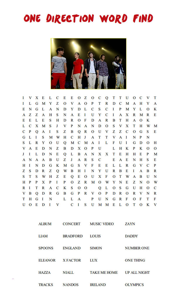 One Direction Word One Direction Word Find by iluvlouis on DeviantArt