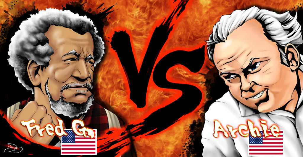 Mascot Mashup Fred Sanford vs Archie Bunker by lyonsartandmedia on DeviantArt