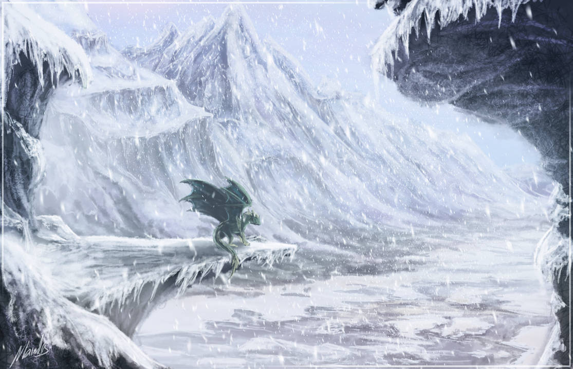 Снежный дракон читать полностью. Винтер Сноу арт. Зимние арты. Зимний пейзаж фэнтези. Снежный дракон.