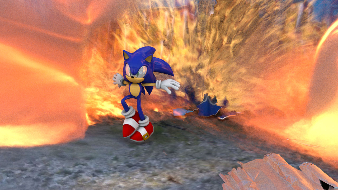 Sonic The Hedgehog with more extreme Fireexplosion by VPGD on DeviantArt
