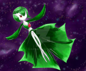 Gardevoir floating through the Galaxy