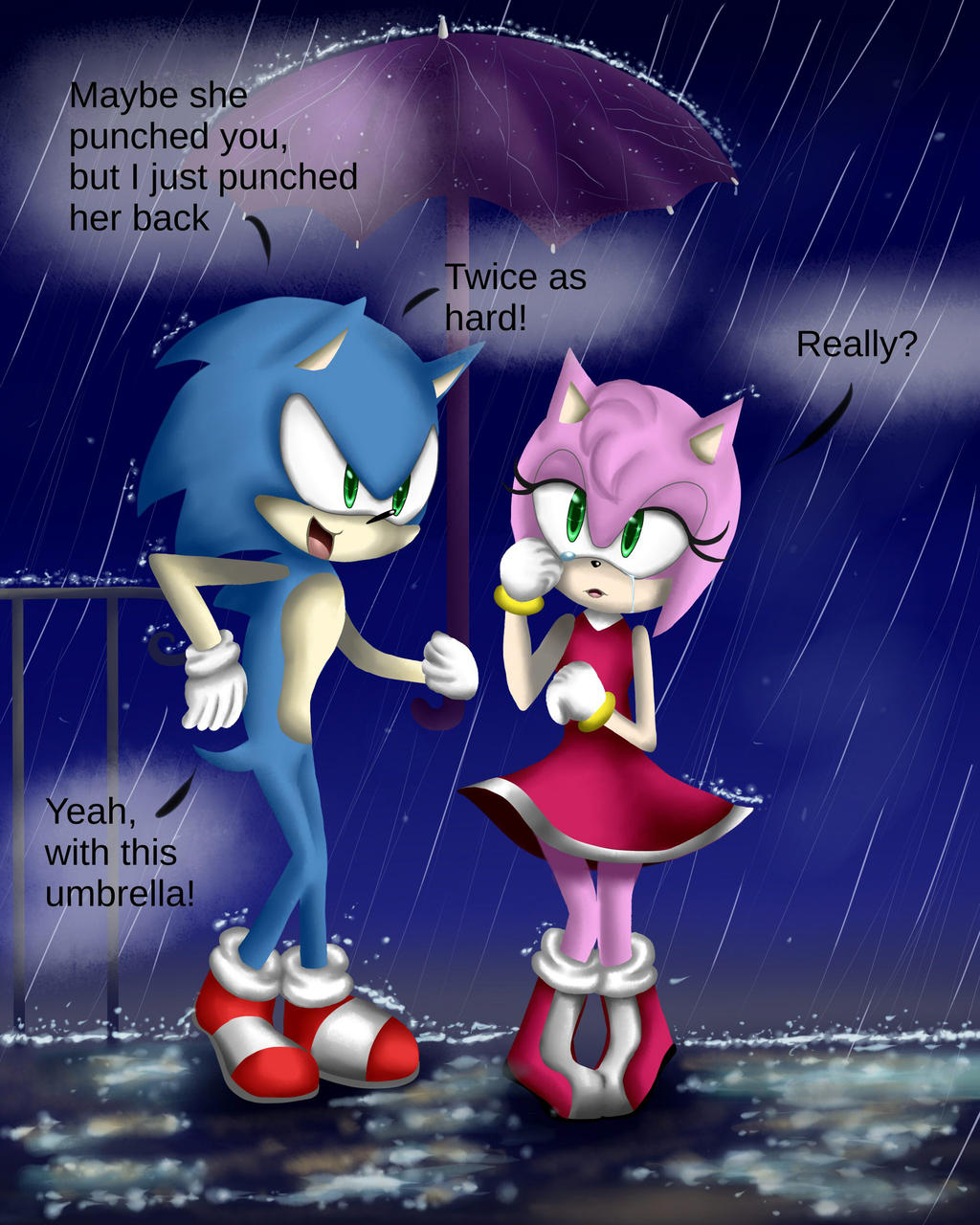 Sonamy (+speedpaint) Maybe she punched you, but...