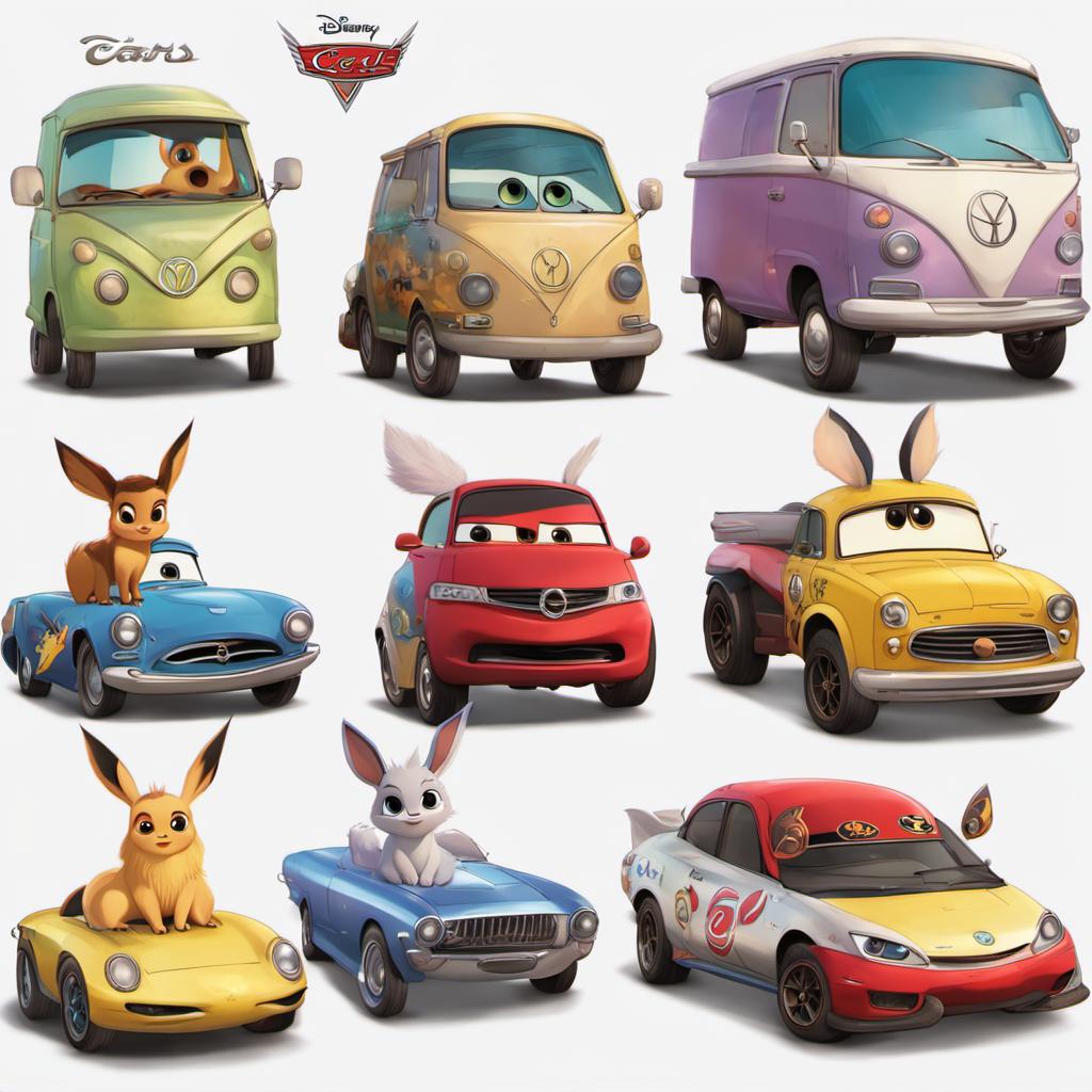 Disney Pixar Cars And Eeveelutions by JeffGorvette on DeviantArt