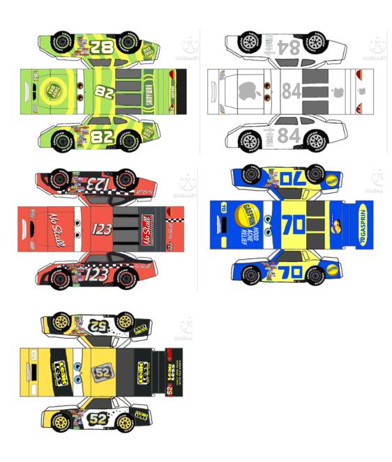 Papercraft Race Car Papercraft Toy Car Racetrack Set PDF Download