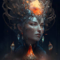 Molten Priestess  by AiArtFreak