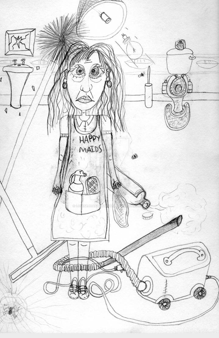 Cleaner in a mess drawing illustration by LouiseJoanBannister on DeviantArt