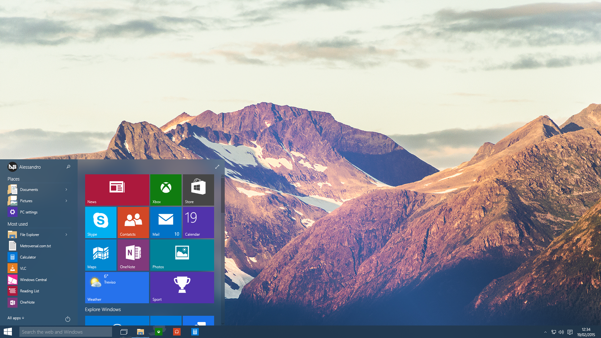 Windows 10 - Start Menu