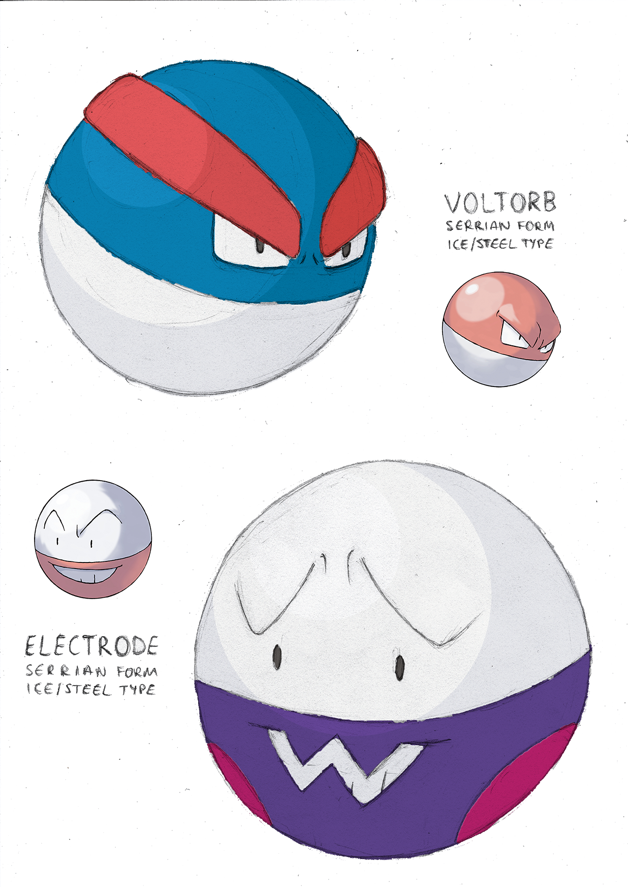 Voltorb and Electrode - Serrian Forms by jimrichards42 on DeviantArt