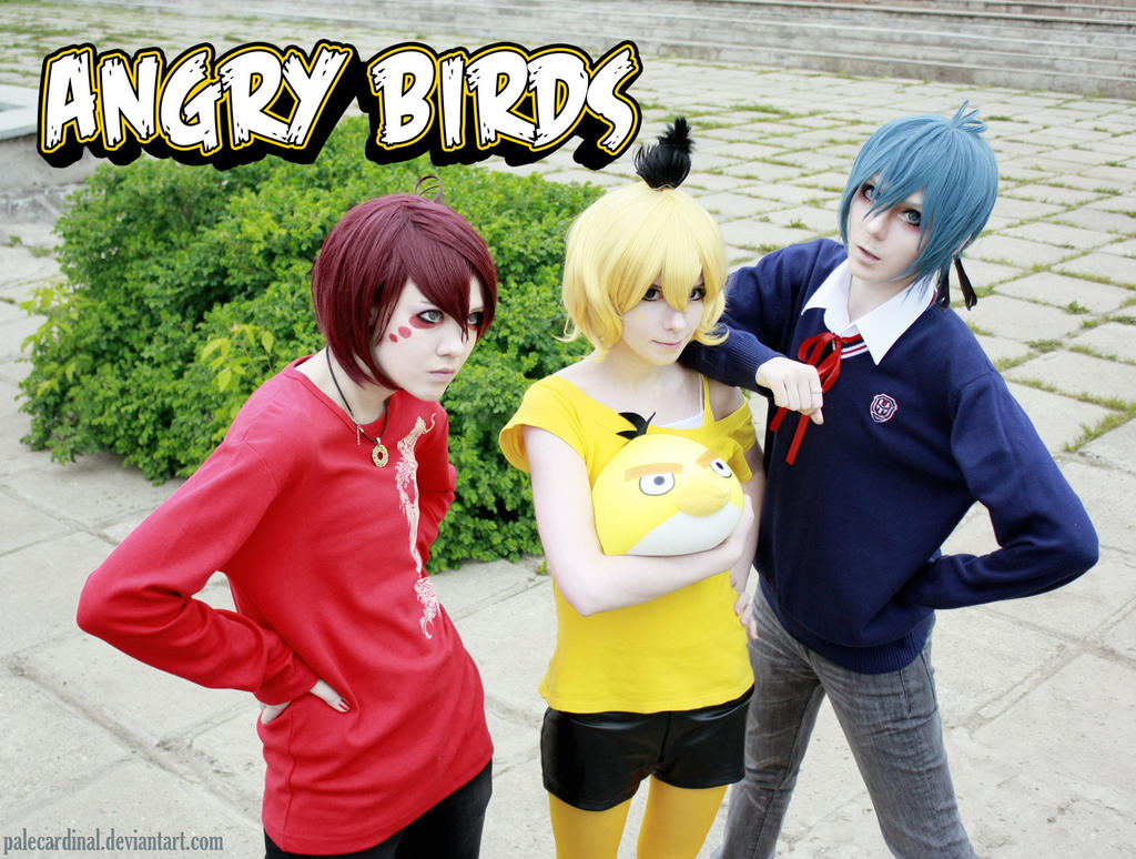 Angry birds: red, yellow, blue by palecardinal