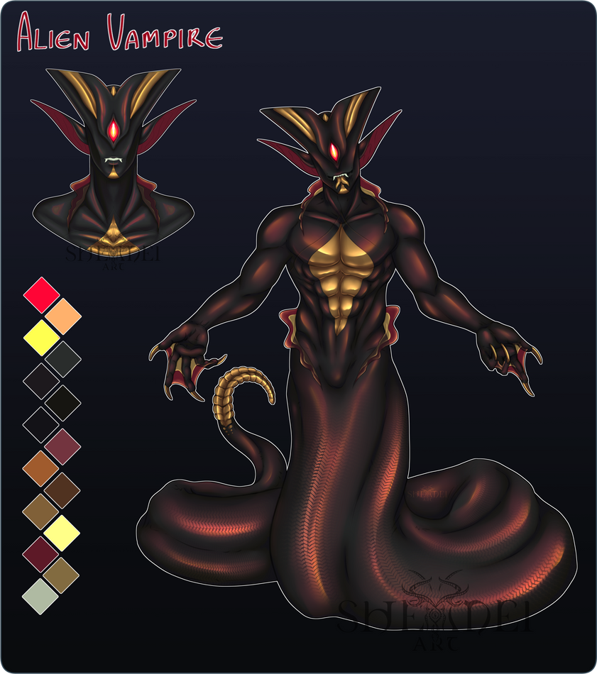 One-off fullbody design reveal: Alien Vampire by ShemeiArt on DeviantArt