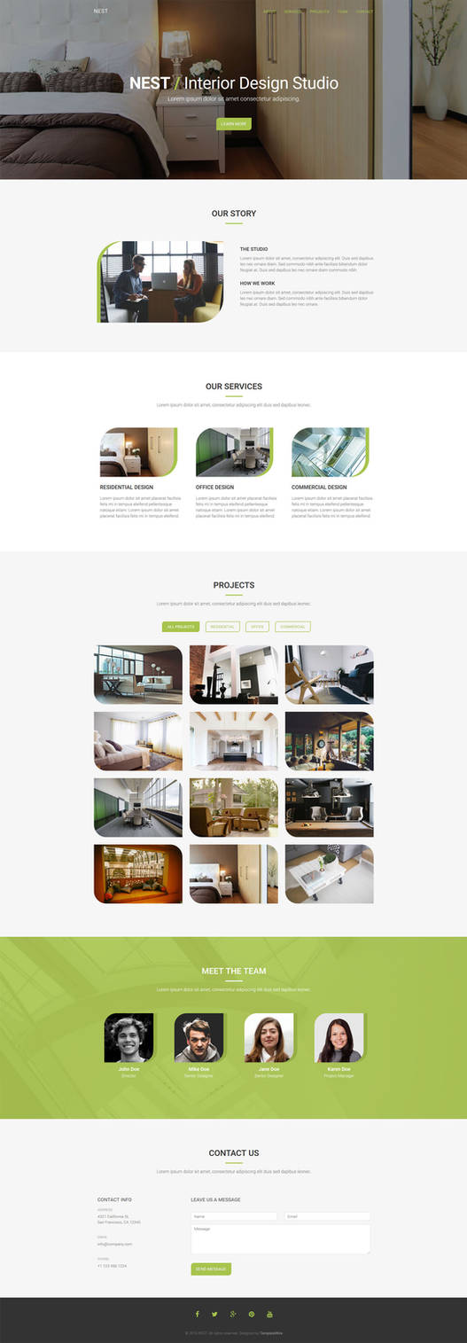 Nest - Free Interior Design HTML Template by templatewire on DeviantArt