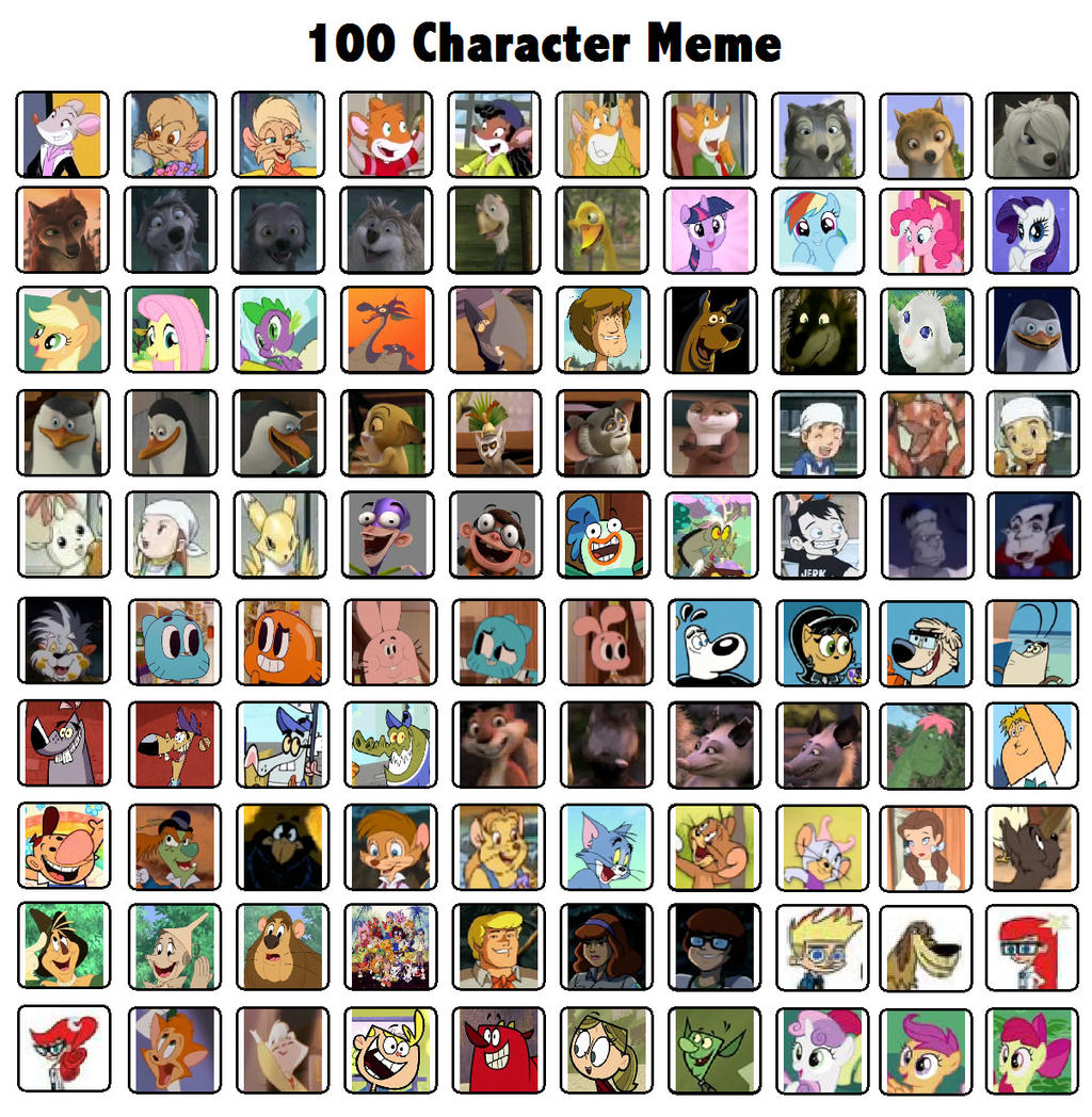 My Favorite Animated Characters Meme by HunterxColleen on DeviantArt