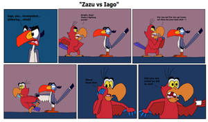 Zazu vs Iago comic