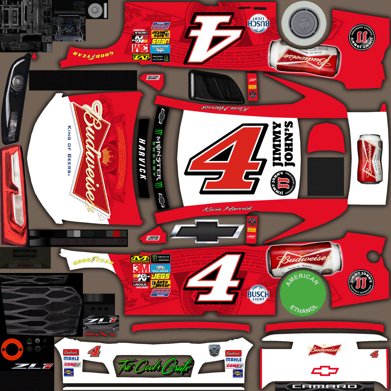1/24 KEVIN HARVICK #4 BUDWEISER ALUMINUM BOTTLE 2014 ACTION NASCAR DIECAST 1/24 KEVIN HARVICK #4 BUDWEISER ALUMINUM BOTTLE 2014 ACTION NASCAR DIECAST