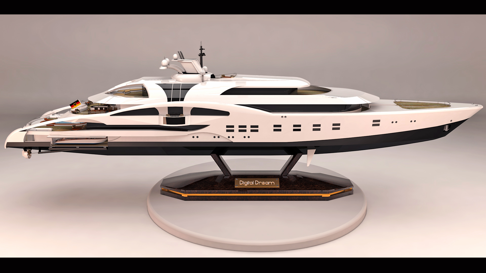 Yacht Modell Rendering Digital Dream