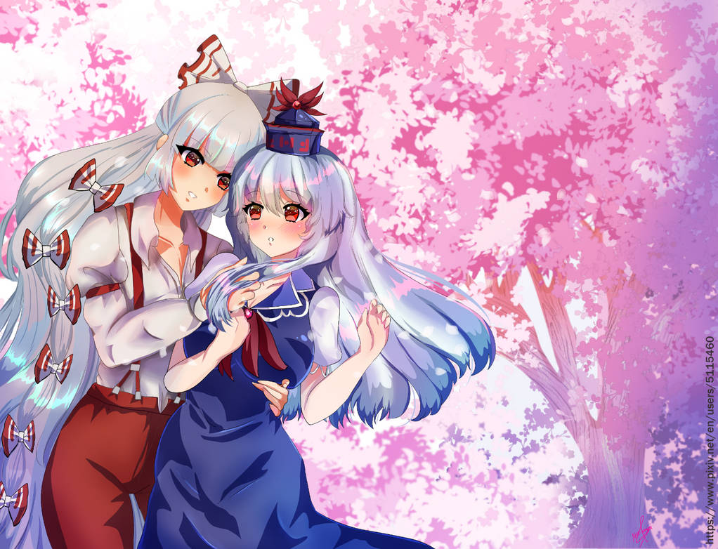 Fanart Mokou and Keine