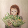 Girl with a bouquet