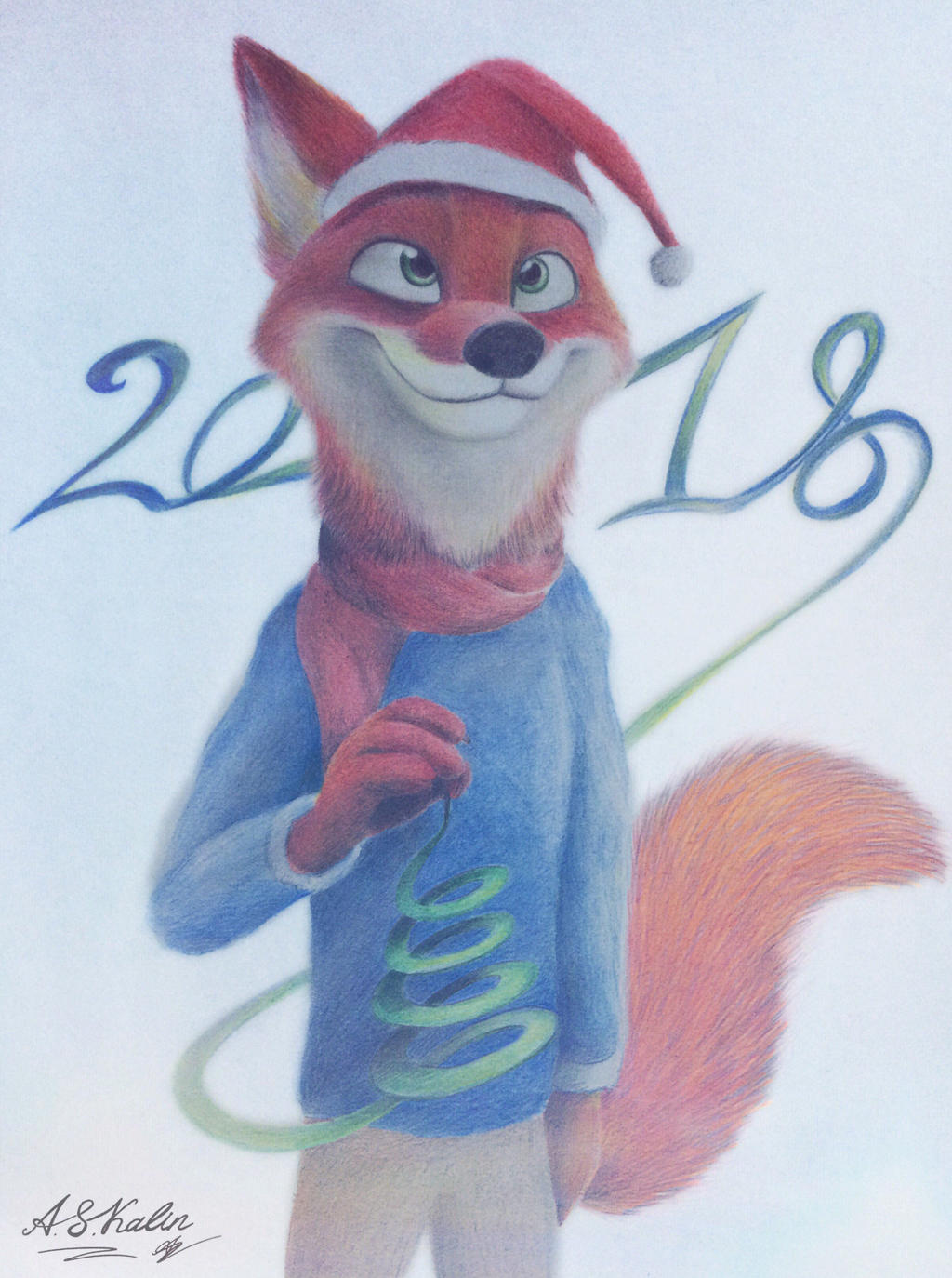 Nick Wilde preparing for Christmas)