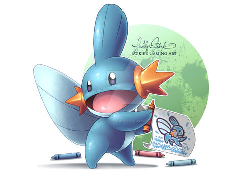 Mudkip Self Portrait Illustration