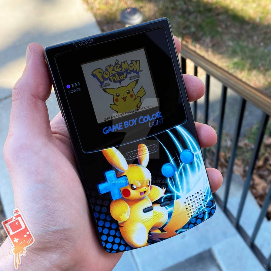 Pikachu Gameboy Color Rear Sticker Custom Pikachu Gameboy Color by JacklynKirk on DeviantArt