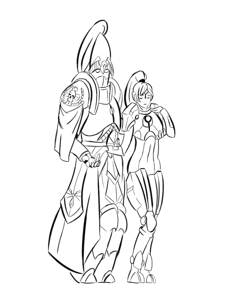 Kitten and Shadowsun Lineart by MagosIlustrator on DeviantArt
