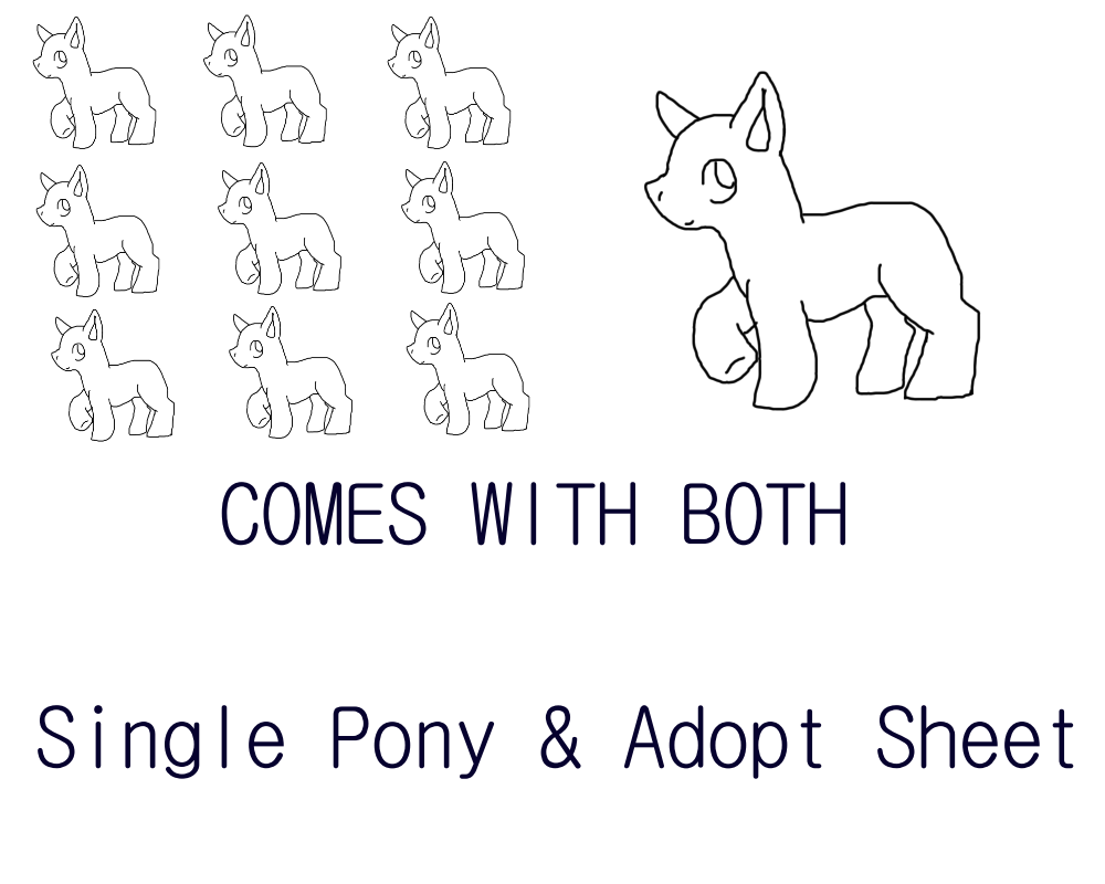 Pay to Use - Single Pony and Adopt Sheet Linearts