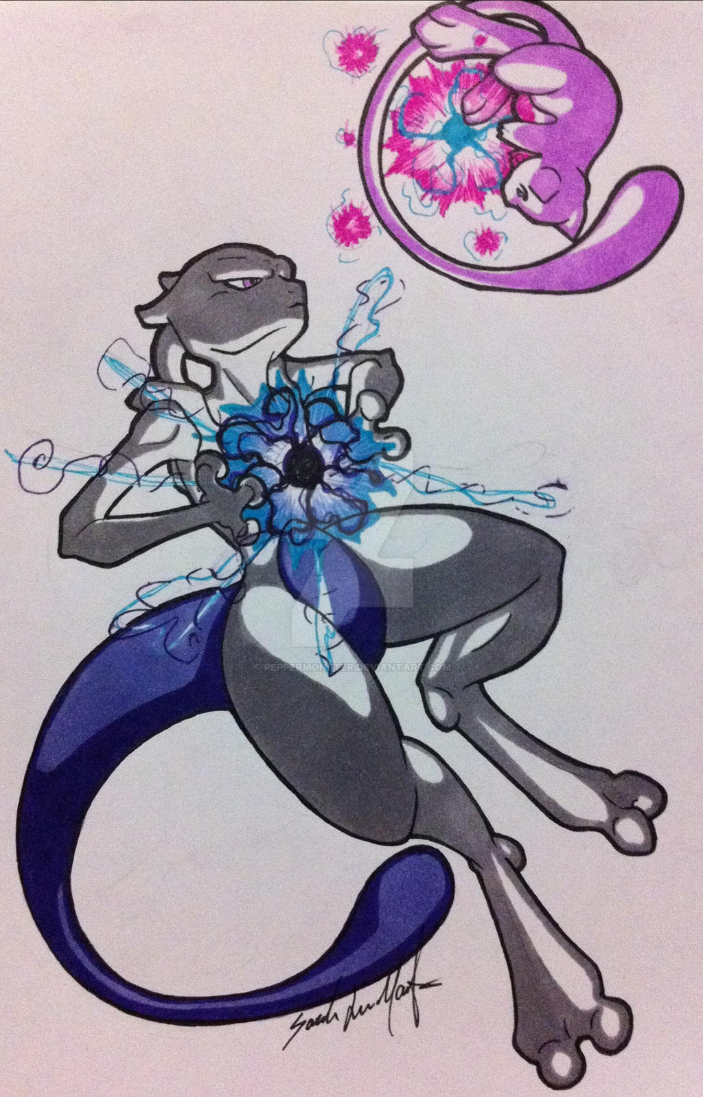 Mew Vs Mewtwo By Peppermonster On Deviantart