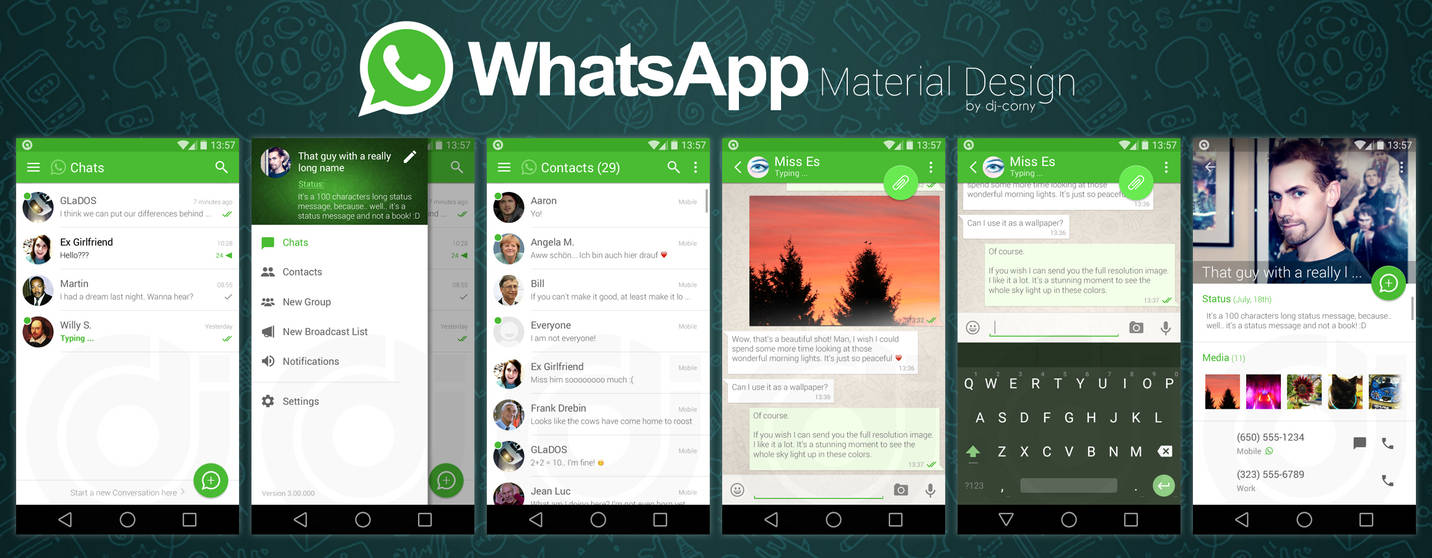 WhatsApp - Material UI by dj-corny