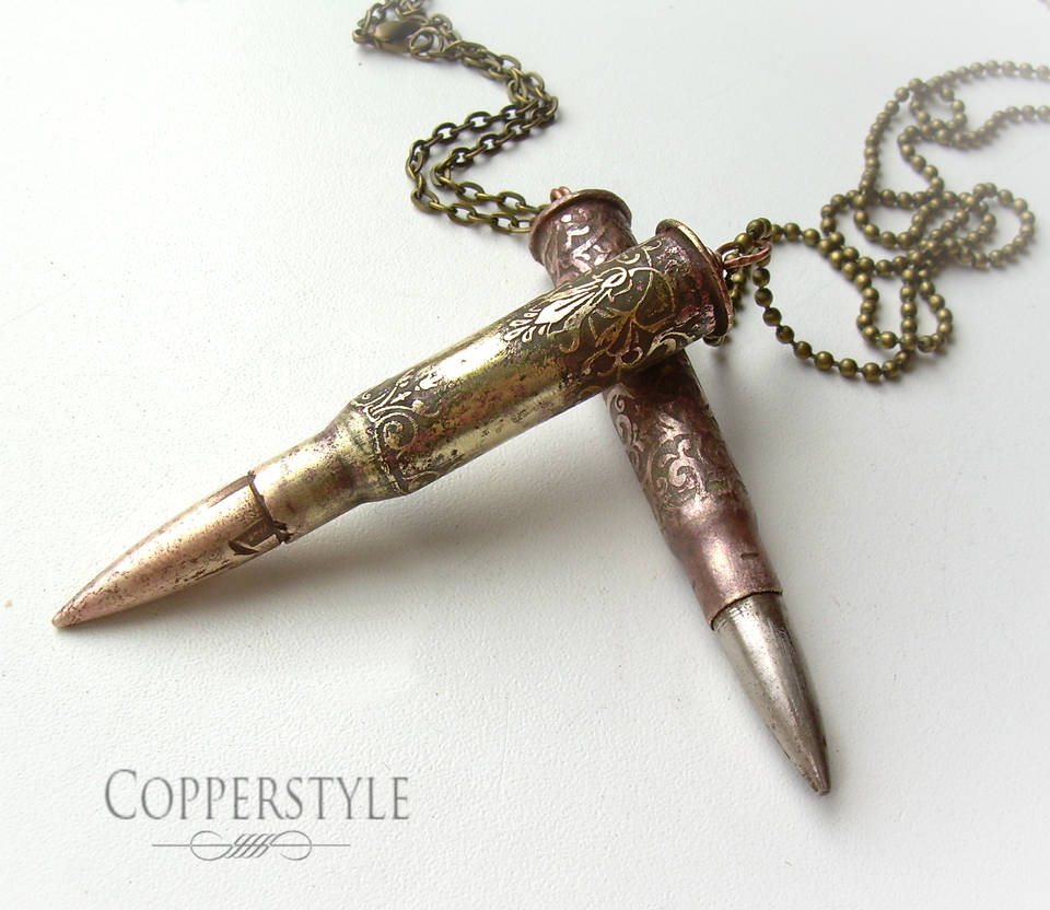 Etched pattern Bullet Casing Necklace by sovaja on DeviantArt