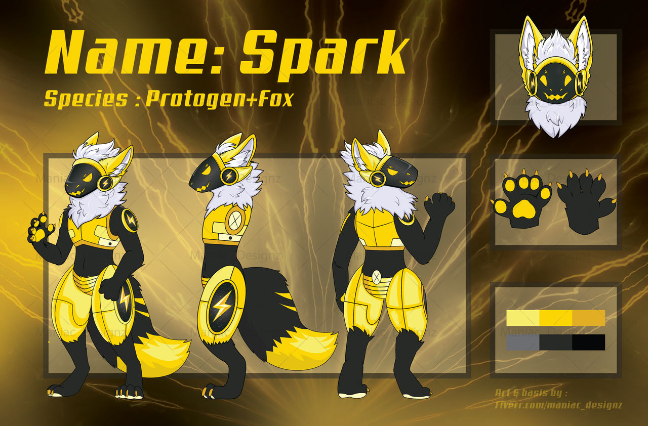 The Spark Protogen Fox Ref Sheet by Maniacdesignz on DeviantArt