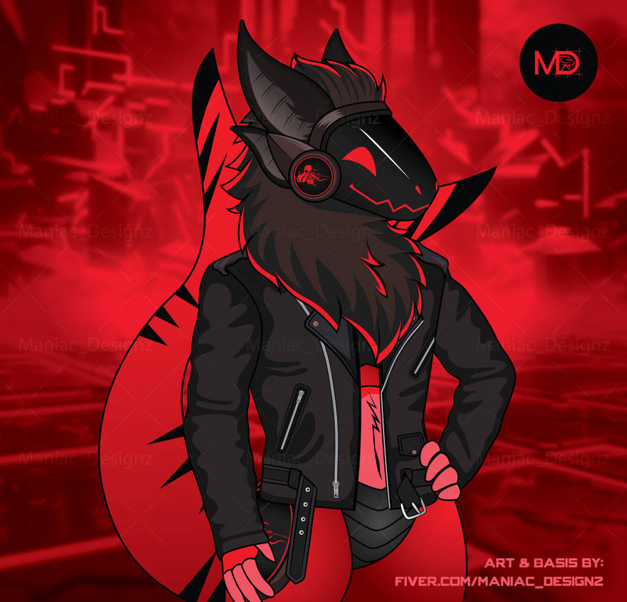 Protogen Holding Rabbit Halfbody-Protogen-Shark-With-a-Leather-Jacket by Maniacdesignz on ...