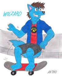 Wolzard, the skater wolf.